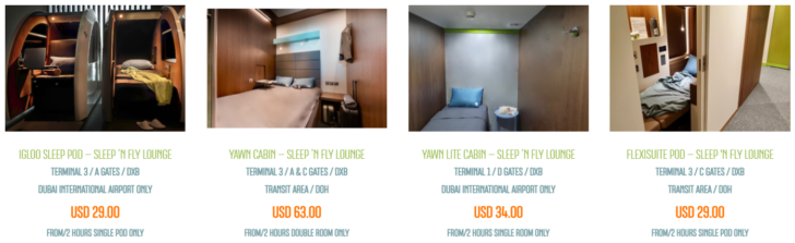 Ceník sleep lounge Doha Dubai