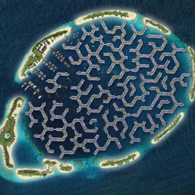 Maledivy mapa plovoucího města