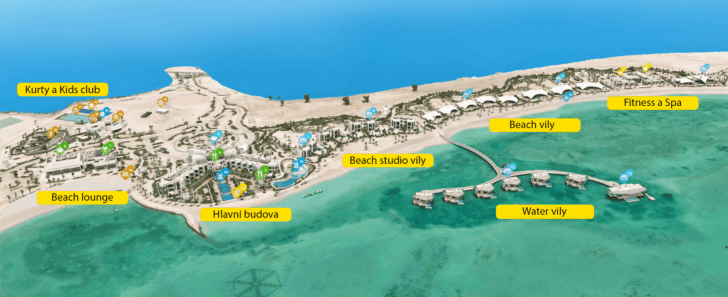 Mapa resortu Hawar v Bahrajnu